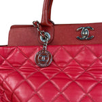Chanel Red Quilted Caviar Be CC 2Way Tote Bag 2014