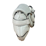Gucci White Leather Horsebit Shoulder Bag