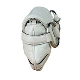 Gucci White Leather Horsebit Shoulder Bag