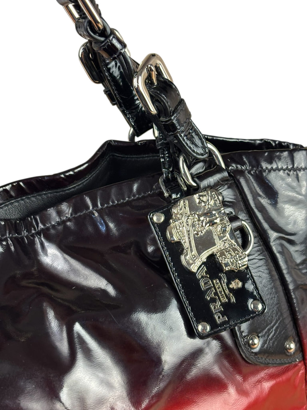Prada Colorblock Patent Leather Vernice Sfumato Ombrè Handbag