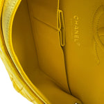 Chanel Yellow Quilted Velvet/Leather Double Flap Bag 2015