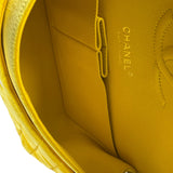 Chanel Yellow Quilted Velvet/Leather Double Flap Bag 2015