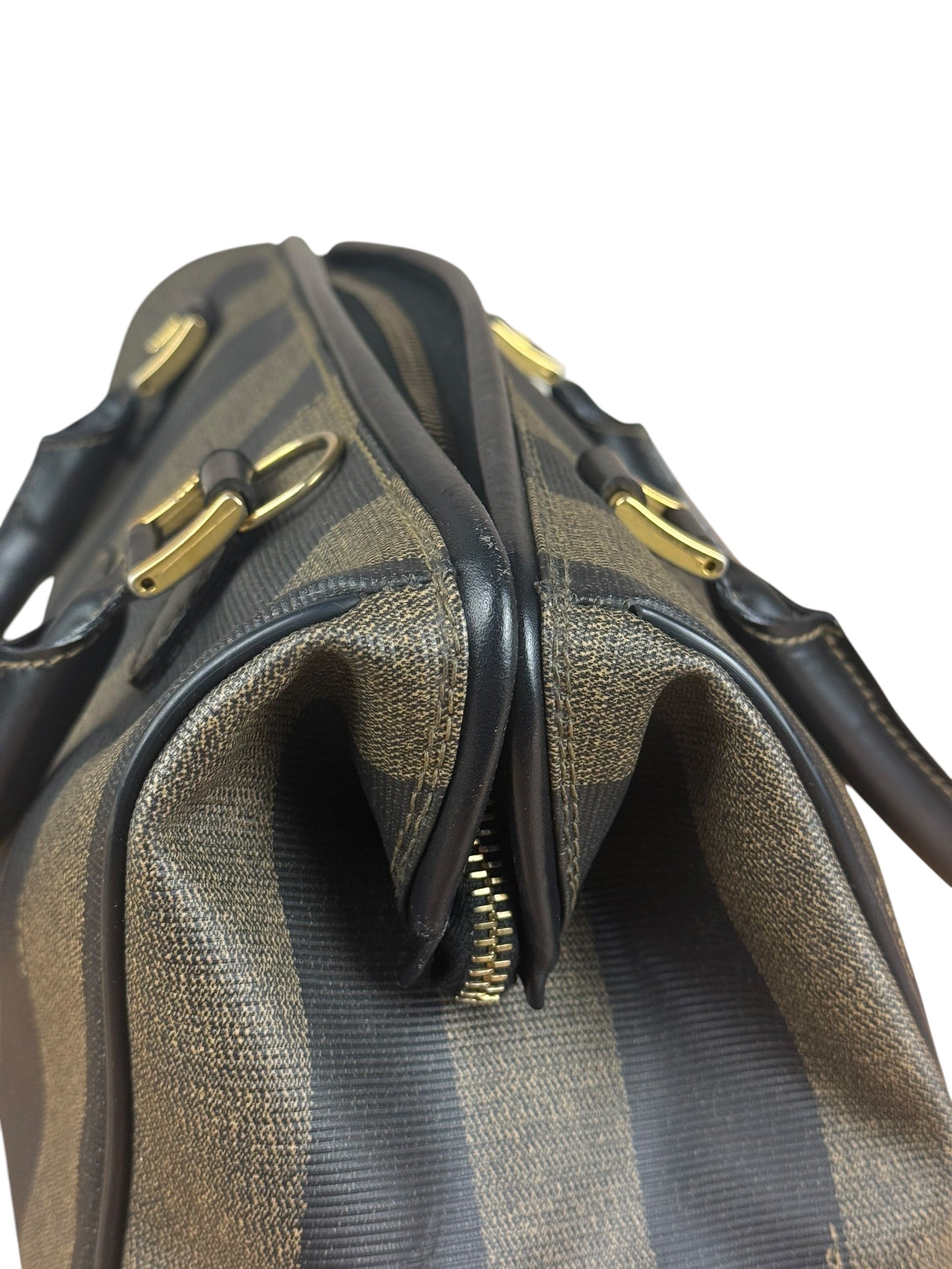 Fendi Vintage Pequin Stripped Mini Boston Bag