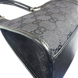 Gucci Black Leather Trim GG Bardot Jackie Medium Hobo Bag