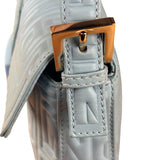 Fendi Blue Embossed Leather FF Baguette