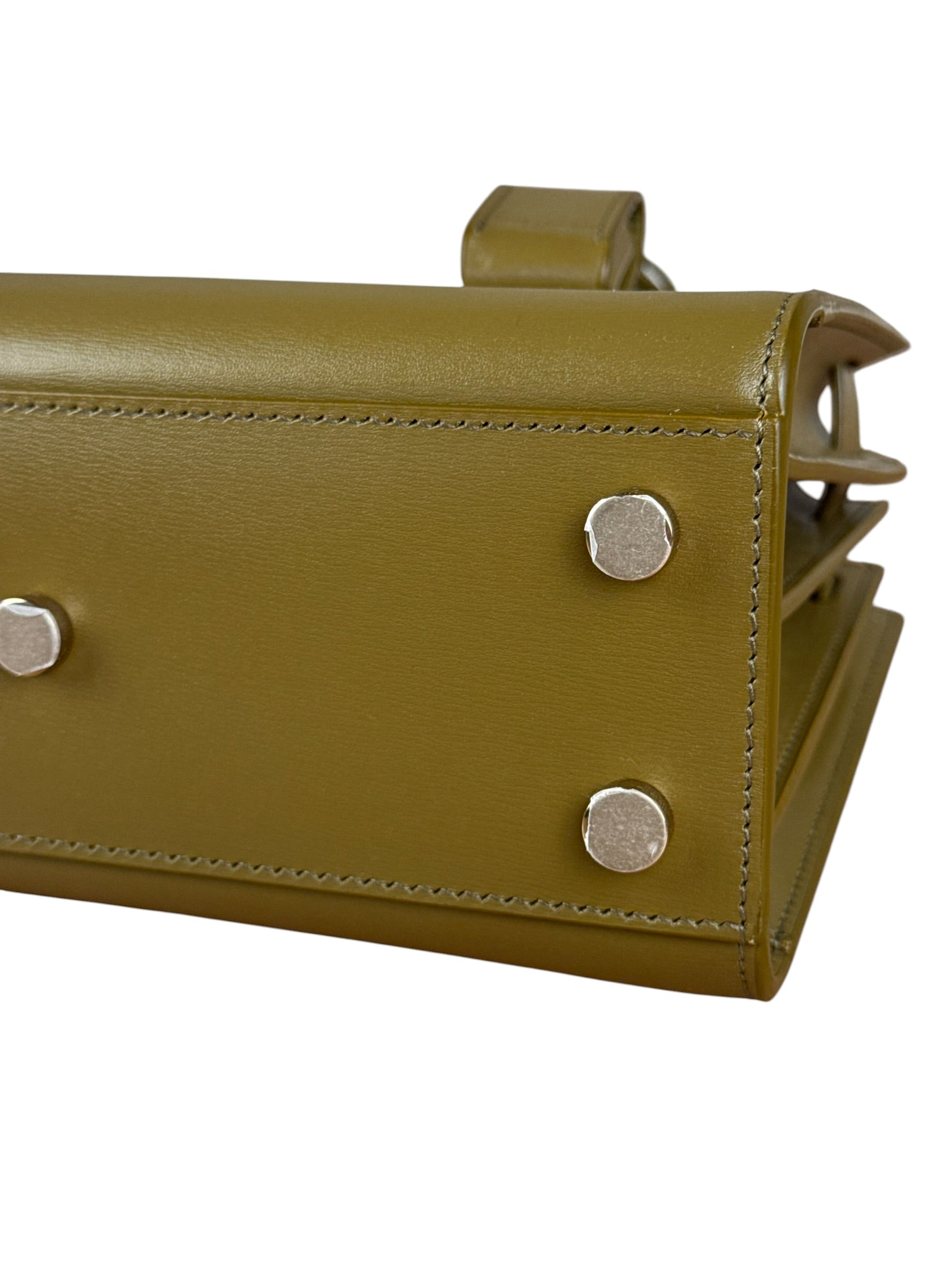 Saint Laurent Green Leather Nano Sac De Jour 2Way Tote