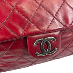 Chanel Red Quilted Calfskin Glazed Medium Duo Flap Bag 2012