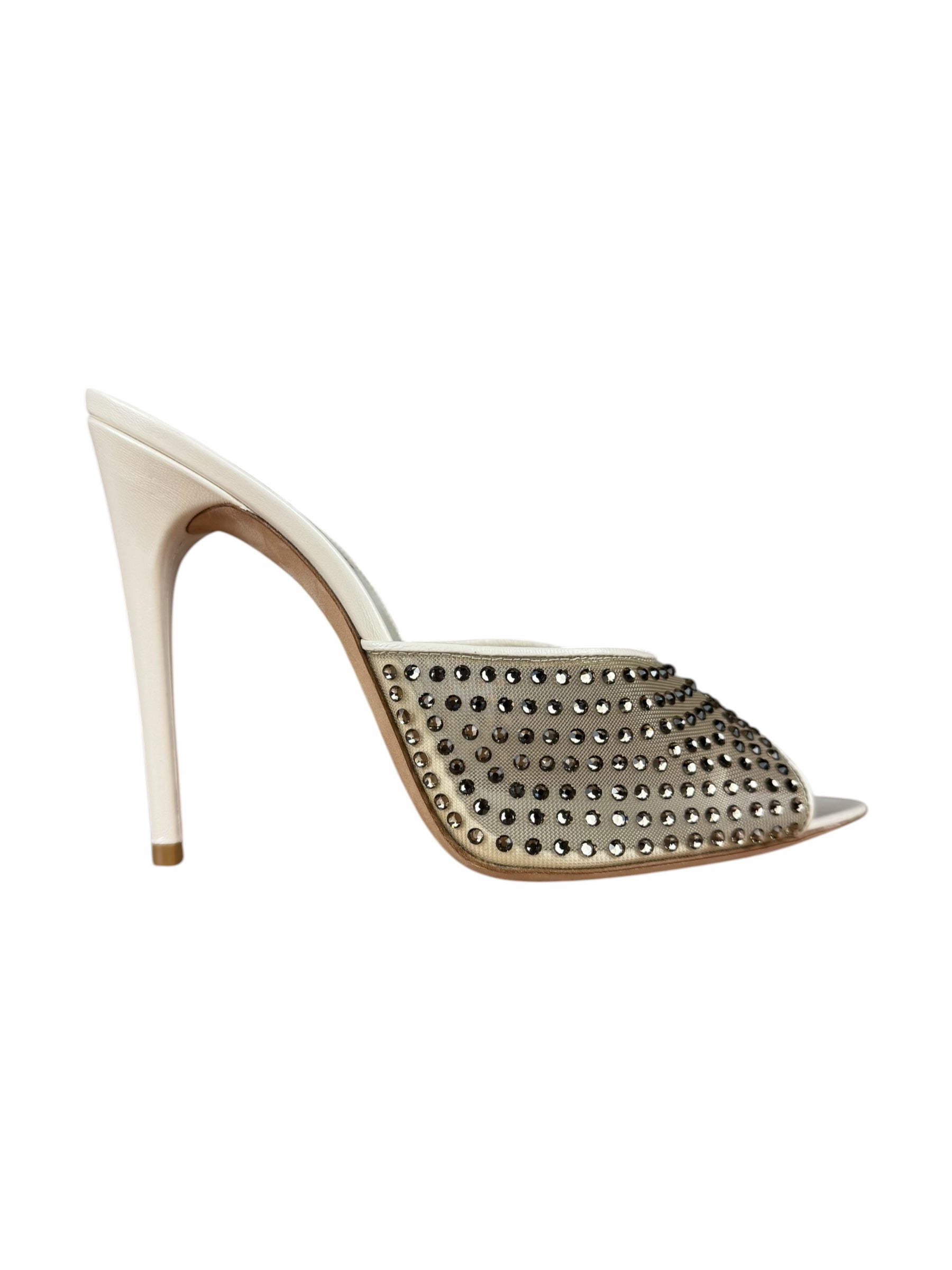 YSL Gippy Crystal Mesh Stilettos