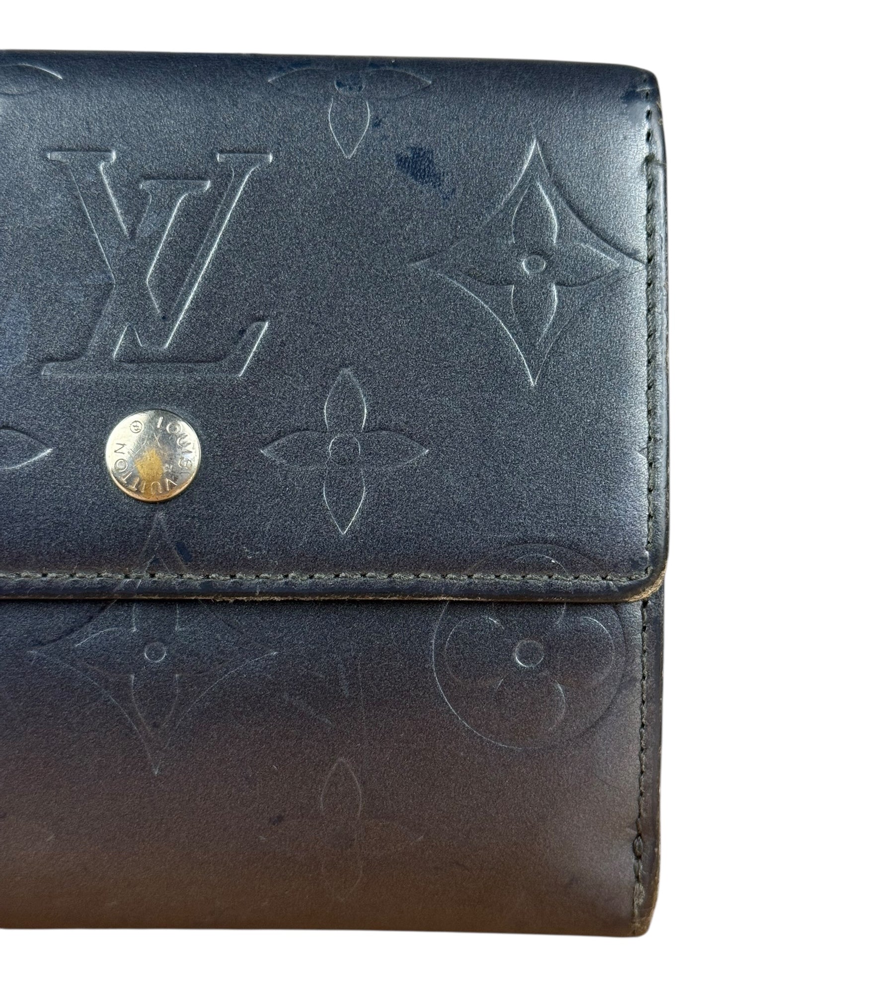Louis Vuitton Vintage Dark Grey Matte Vernis Wallet