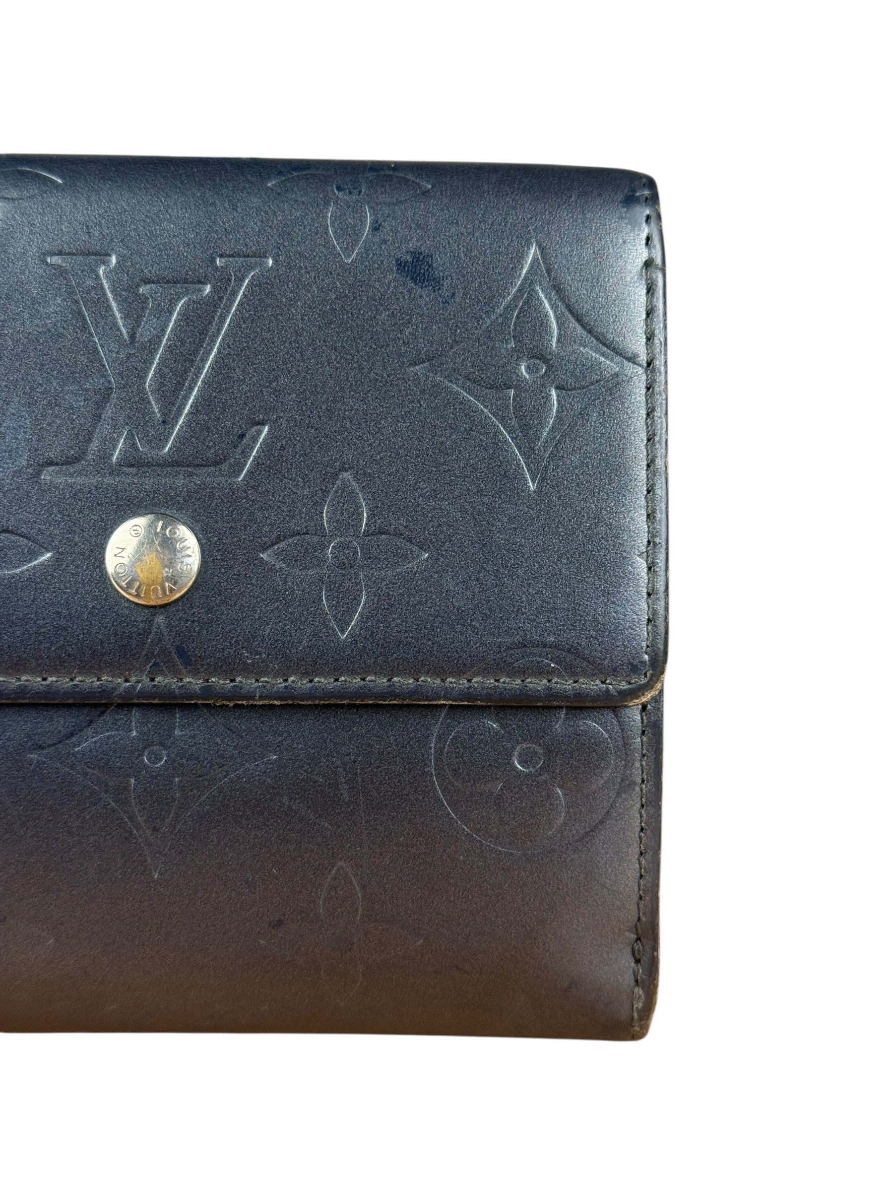 Louis Vuitton Vintage Dark Grey Matte Vernis Wallet