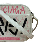 Balenciaga Graffiti Leather Camera Crossbody Bag
