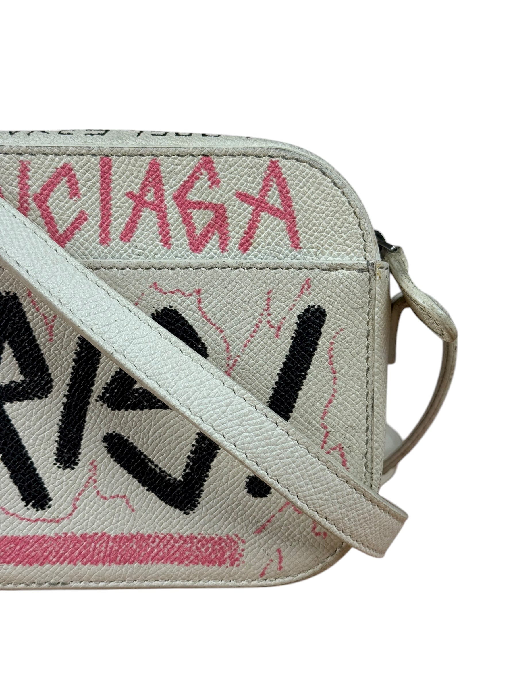 Balenciaga Graffiti Leather Camera Crossbody Bag