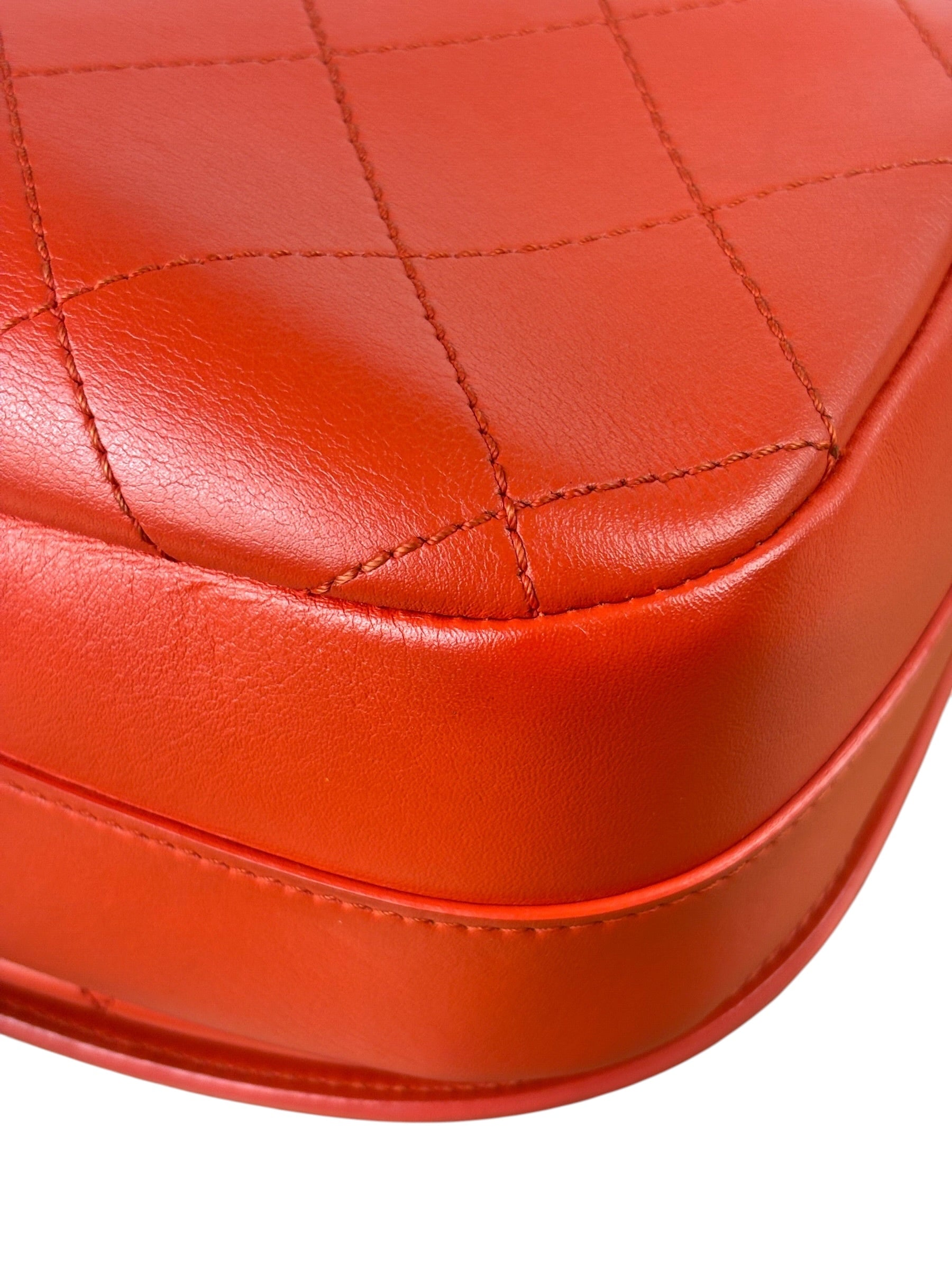Chanel Red Quilted Calfskin Small Ring My Flap Crossbody Bag 2017