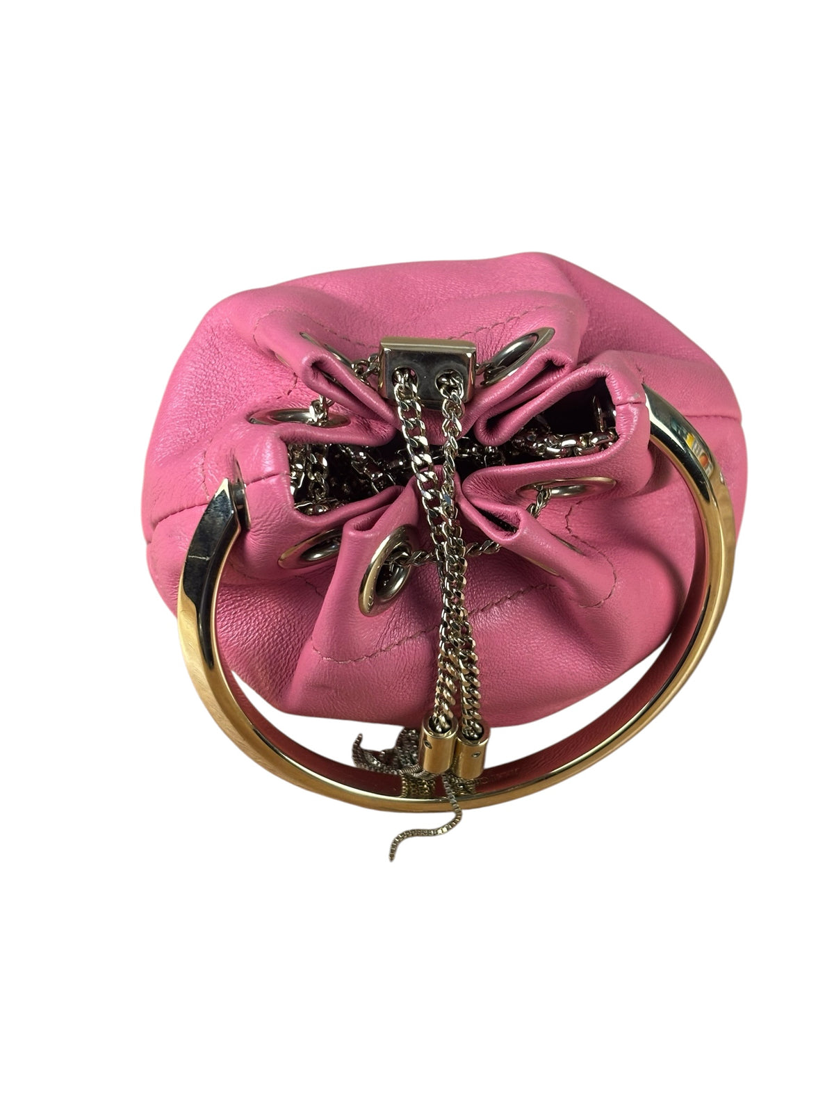 Jimmy Choo Pink Leather Micro Bob Bon Two-Way Bag