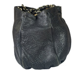 Fendi Vintage Black Leather Mia Chain Tote