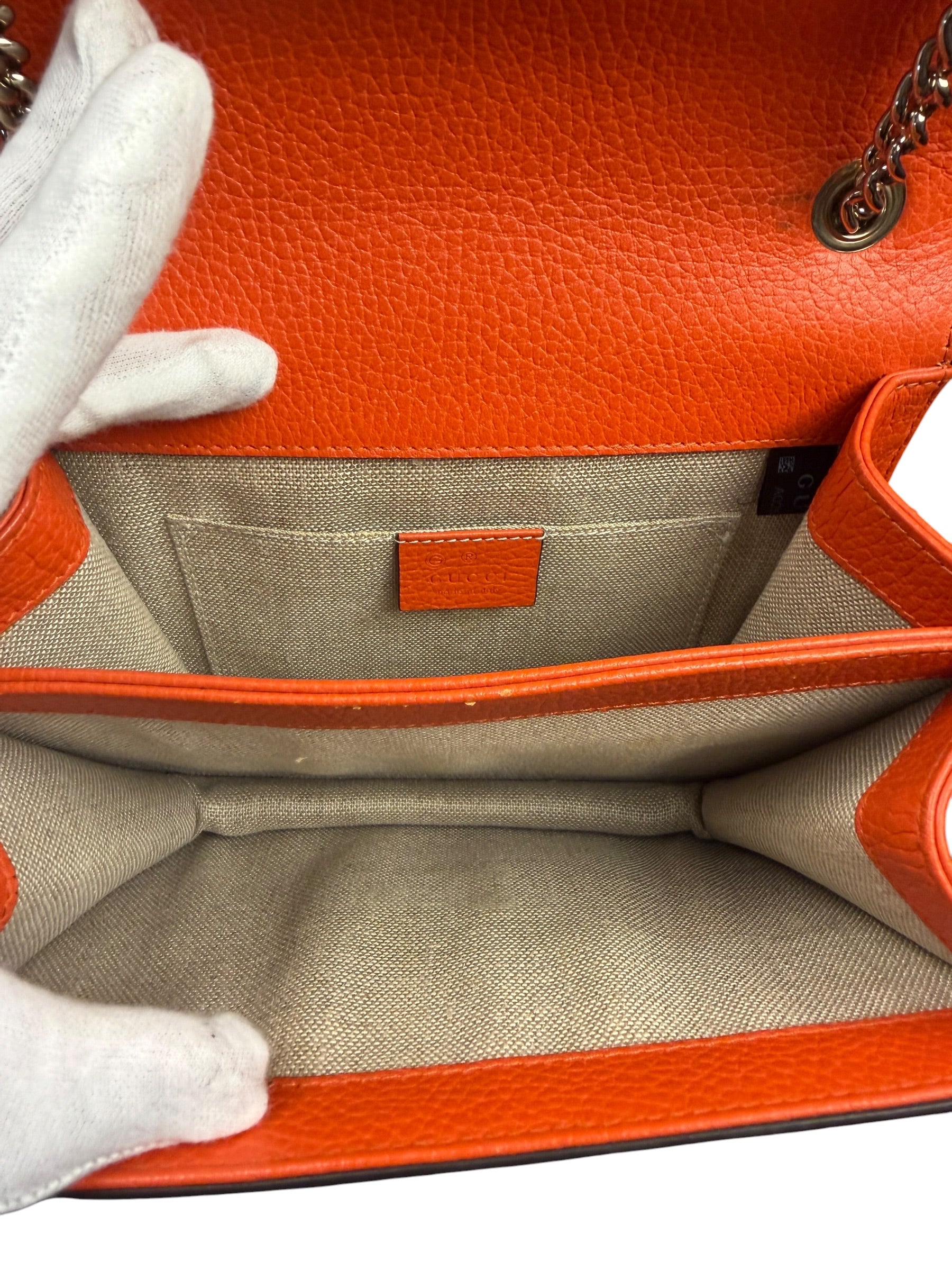 Gucci Orange Leather Small Dollar Interlocking G Shoulder Bag