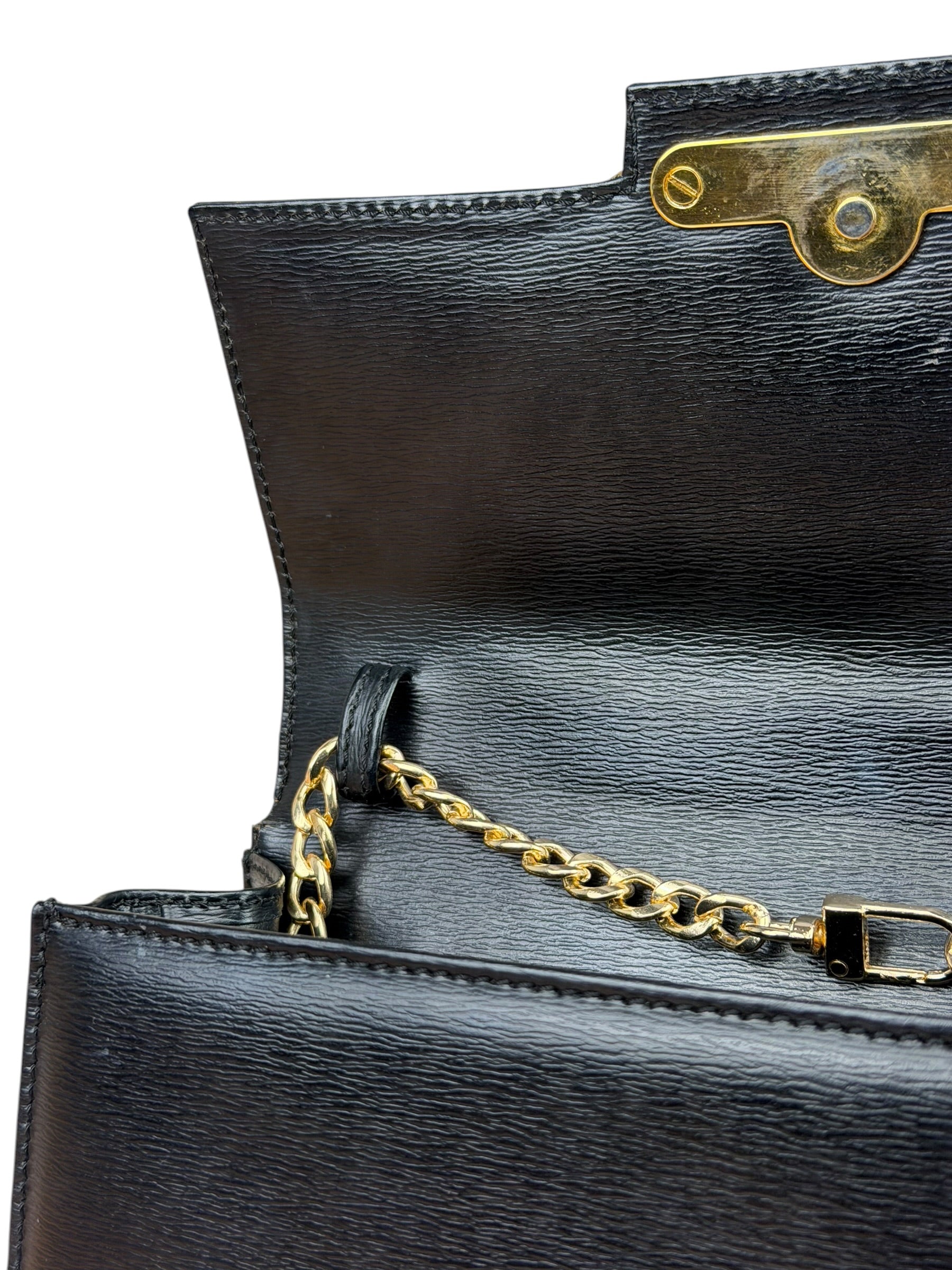 Christian Dior Black Leather Flap Bag Replacement Chain