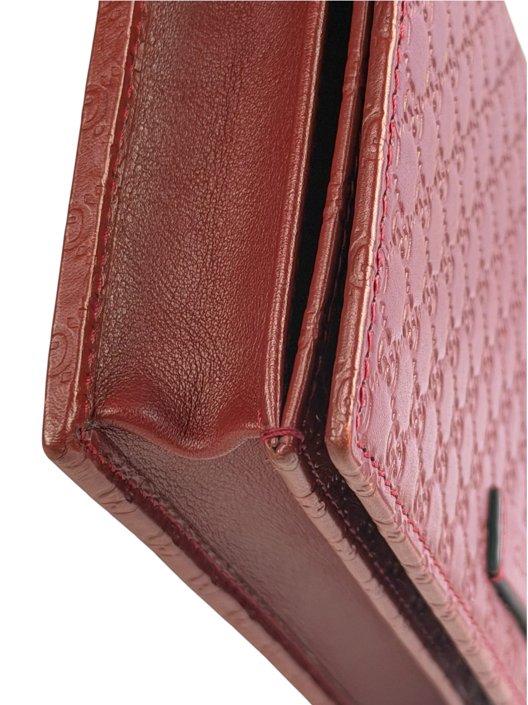 Gucci Red Micro GG Leather Crossbody Wallet