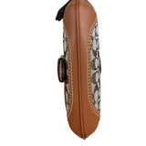 Coach Leather Trim Crystal Signature Jacquard Soho Pochette
