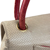 Chanel Beige Perforated Leather CC Flap Bag 2001