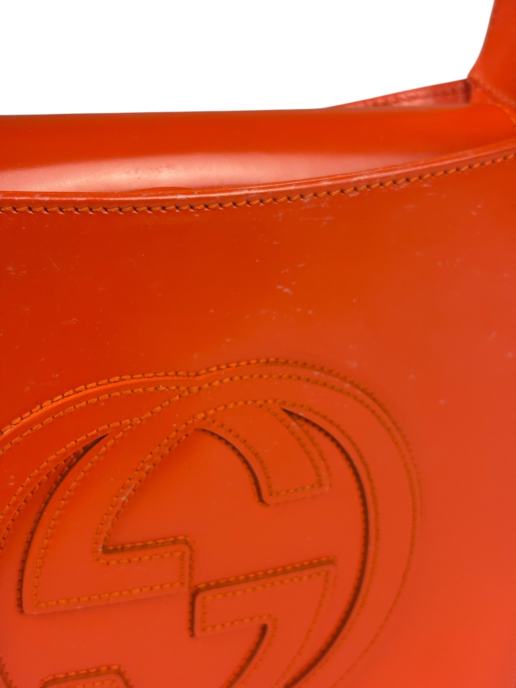 Gucci Orange Patent Leather Hobo Bag