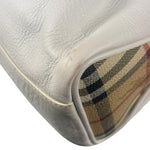 Burberry White Leather Bamboo Cinch Tote