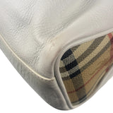Burberry White Leather Bamboo Cinch Tote