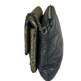 Chanel Black/Golden Quilted Lambskin Night Clutch On Chain Flap Bag 2012