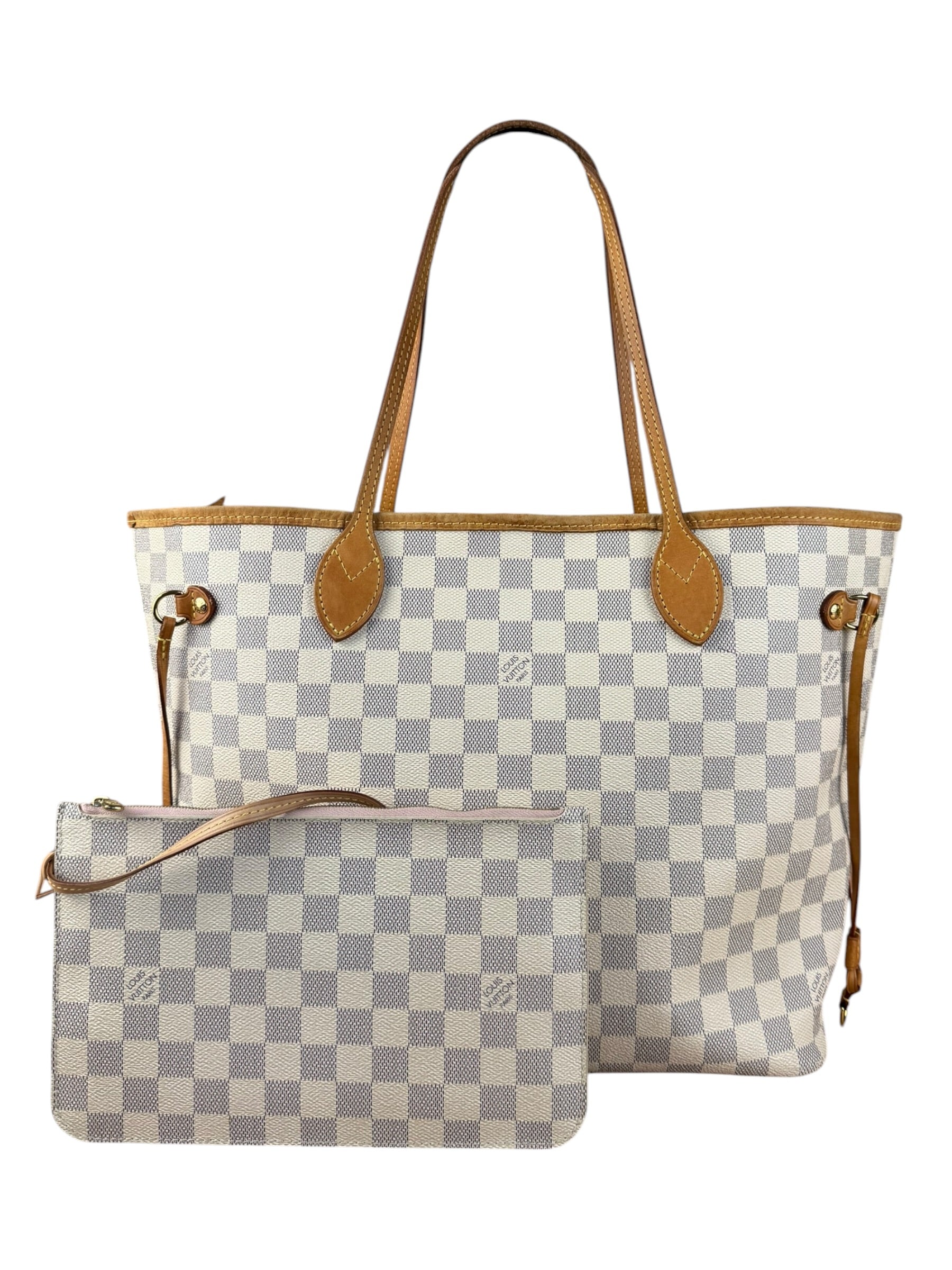 Louis Vuitton Neverfull MM Damier Azure Rose Interior w/ Pouch