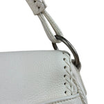 Christian Dior White Leather Gaucho Double Saddle Shoulder Bag