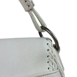 Christian Dior White Leather Gaucho Double Saddle Shoulder Bag