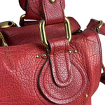 Chloe Red Leather Paddington Medium Satchel Two-Way Bag