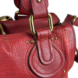 Chloe Red Leather Paddington Medium Satchel Two-Way Bag