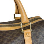 Celine Vintage Brown Coated Macadam Boston Handbag