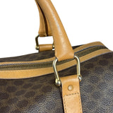 Celine Vintage Brown Coated Macadam Boston Handbag