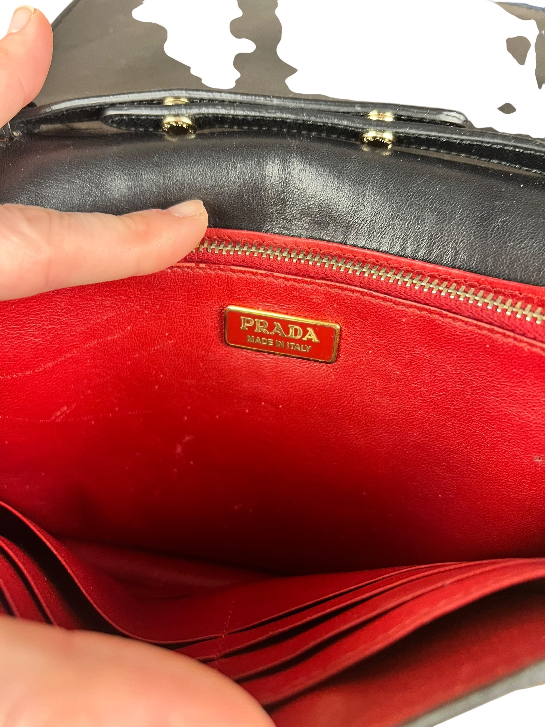 Prada Saffiano Lux Bow Crossbody Wallet