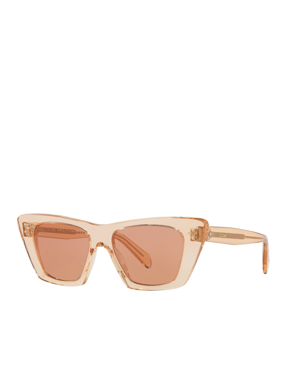 Celine Peach Transparent 3 Dot Sunglasses