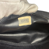 Chanel Vintage Black Leather Quilted Bottom Chain Tote Bag 1987