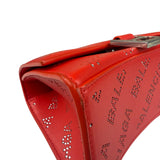 Balenciaga Red Leather Hourglass XS Rhinestones Two-Way Bag