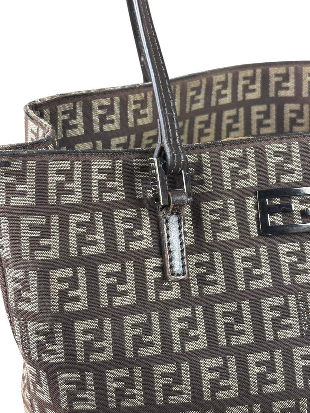 Fendi Brown Zucchino Canvas Mini Tote