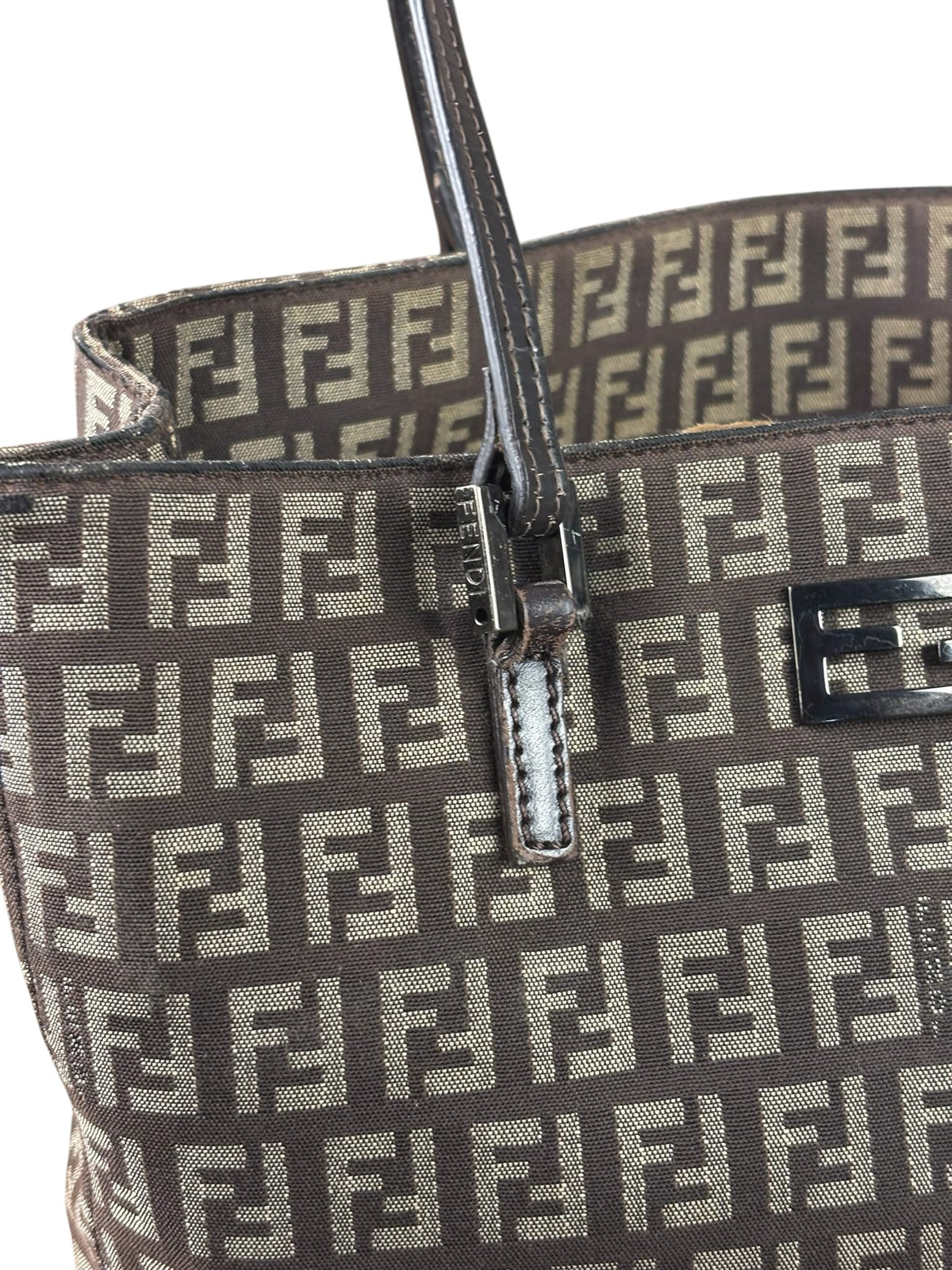 Fendi Brown Zucchino Canvas Mini Tote