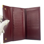 Cartier Burgundy Leather Trifold Long Wallet