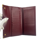 Cartier Burgundy Leather Trifold Long Wallet