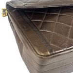 Chanel Vintage Brown V-Flap Border Shoulder Bag