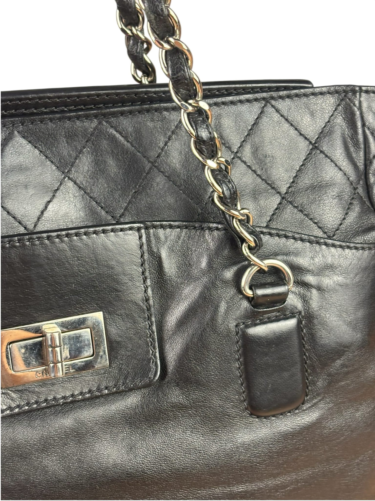 Chanel Black Quilted Leather Medium 2.55 Reissue Tote 2008