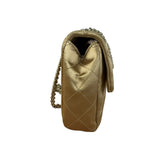 Chanel CC Limited Edition Gold Satin Quilted Flap Bag 2008
