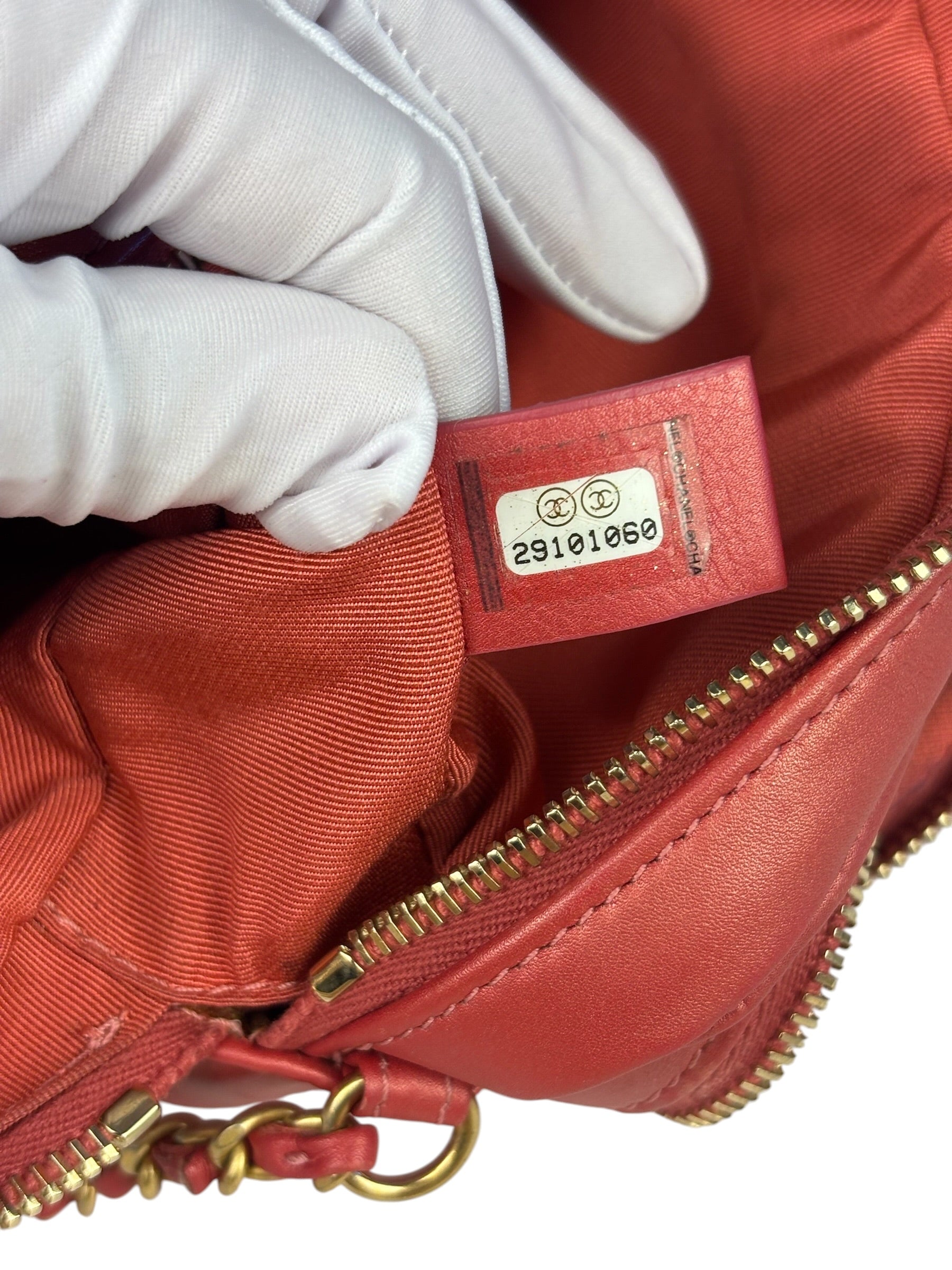 Chanel Pink Satin/Leather Trim Camera Bag 2019