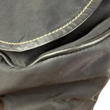 Damaged Prada Vintage Black Tessuto Nylon Leather Trim Saddle Flap Shoulder Bag