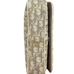 Christian Dior Beige Embroidered Trotter Flap Crossbody Bag