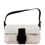 Fendi Pelle Rosa Beaded Baguette
